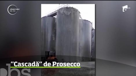 ”Cascadă” de Prosecco. Peste 30.000 de litri de vin spumant s-au scurs la incident