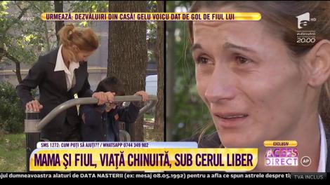 Părăsită de iubit şi de familie! O mamă cu 18 ani de şcoală, şi fiul ei, riscă să doarmă sub cerul liber!
