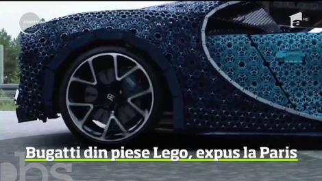 Zilele acestea, una din marile atracţii ale Salonului Auto de la Paris este o replică în mărime naturală a unui Bugatti Chiron, numai că este realizată din piese Lego