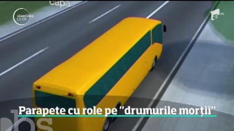 Parapete pe role montate în cele mai periculoase curbe din România.
