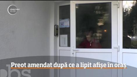 Un preot din Piatra Neamţ a fost amendat, pentru că a lipit afişe pro-referendum &icirc;n scările de bloc!