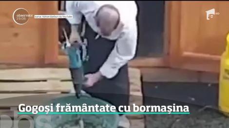REVOLTĂTOR! Se întâmplă în România! Aluat pentru gogoși de vânzare, frământat cu bormaşina, într-un vas aşezat printre gunoaie - VIDEO