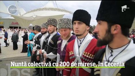 Eveniment INEDIT! O nuntă colectivă cu 200 de mirese a avut loc în Cecenia - VIDEO