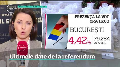 Ultimele date de la referendum: prezenţa la vot este de 3,78%