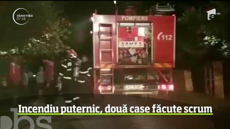 INCENDIU VIOLENT în Galați! Două case şi anexe gospodăreşti s-au făcut SCRUM