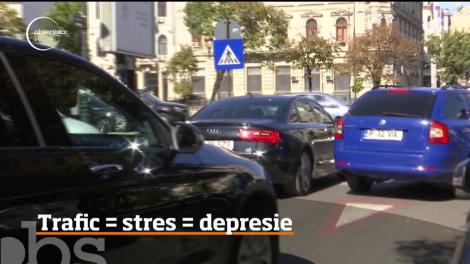 Din cauza aglomeraţiei şi orelor pierdute în trafic, mulţi români au dezvoltat depresii