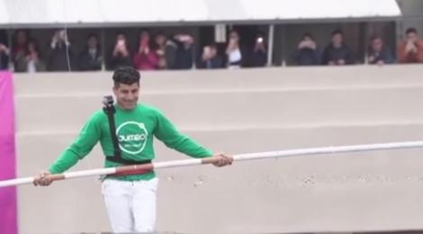 Cascadorie riscantă în capitala statului Chile