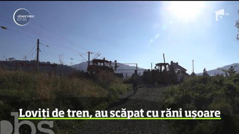 Doi localnici dintr-o comună suceveană pot spune că s-au născut a doua oară: au scăpat cu răni uşoare după ce au fost loviţi de tren