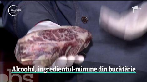 Supă de şampanie, ciuperci cu vin de Porto şi vită în coniac, sunt doar câteva dintre reţetele care transformă alcoolul în ingredient-cheie. Chefii ne dezvăluie secrete delicioase