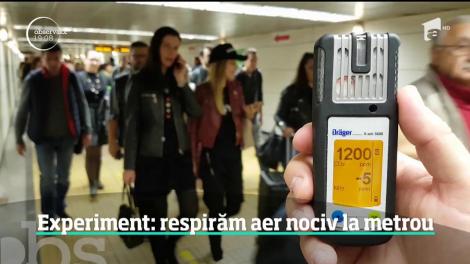 Sute de mii de oameni simt că se sufocă zilnic în drum spre serviciu. Cu aparate speciale, reporterii Observator au măsurat câte substanţe nocive respirăm la fiecare drum cu metroul
