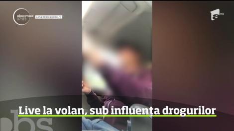 Imagini cumplite! Șofer drogat face Live pe Facebook, în timp ce conduce