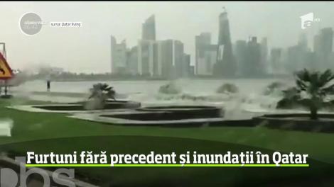 Furtuni violente s-au abătut, timp de mai multe zile, asupra statului Qatar din peninsula arabică, unde o asemenea vreme este cu totul neobişnuită
