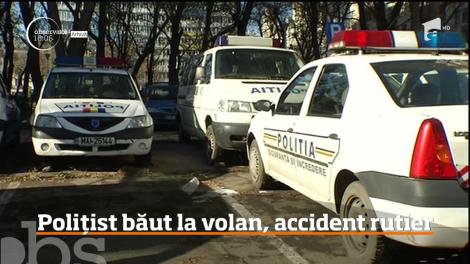 Un poliţist din Suceava a fost reţinut, după ce s-a urcat băut la volan, a provocat un accident, după care şi-a lovit un coleg