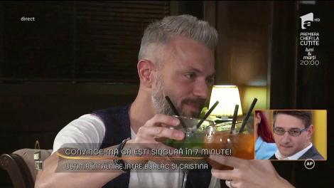 Cristina și burlacul Laurențiu, ultimele șapte minute împreună. Ce și-au spus cei doi înainte de mare finală