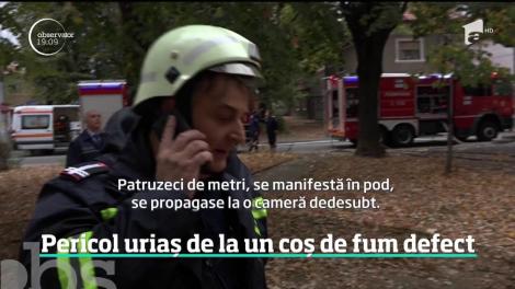 18 familii în pericol uriaş, de la un coș de fum defect