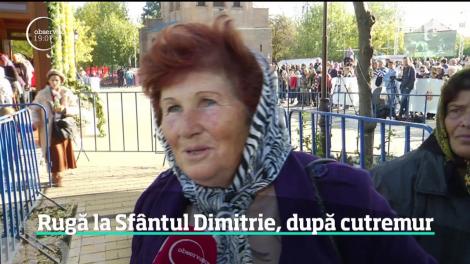 Rugă la moaștele sfântului Dimitrie, după cutremur
