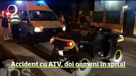 Un carambol în care au fost implicate două maşini şi un ATV a trimis la spital doi oameni