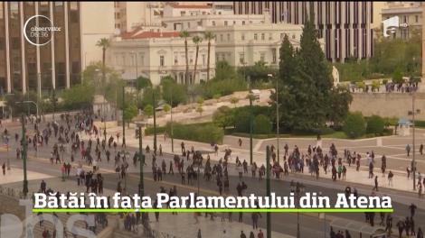 Centrul Atenei a fost din nou scena confruntărilor dintre poliţie şi protestatari
