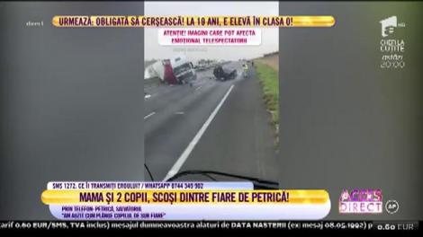 Petrică este eroul zilei! Bărbatul a reuşit să scoată, dintr-o maşina aproape sfârâmată, după un cumplit accident, doi copii şi pe mama lor