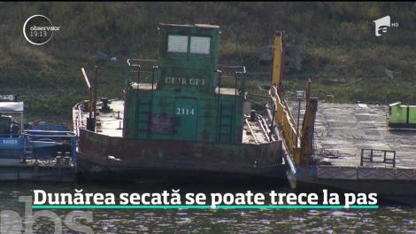 Secetă pe Dunăre! Braţul Borcea poate fi traversat la pas de localnici!