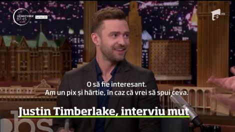Justin Timbarlake, interviu mut cu Jimmy Fallon