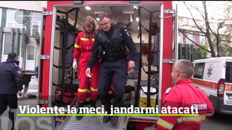 Bătaie &icirc;ntre jandarm şi suporteri la Craiova