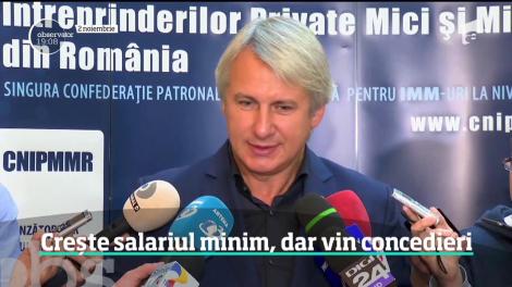 Salariul minim creşte diferenţiat, de la 1 ianuarie, dar darul statului pare să vină cu un preţ. Zece mii de angajaţi urmează să fie concediați