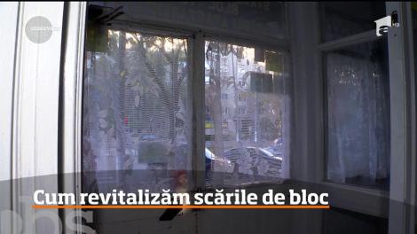 Scările unor blocuri vechi din Capitală, reabilitate cu ajutorul unor studenţi la Arhitectură şi Design