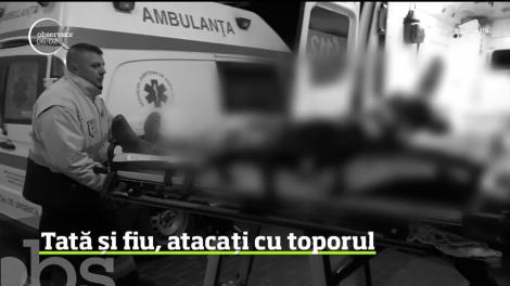 Un copil de doar 6 ani şi tatăl său au ajuns la spital în stare gravă, după ce au fost victimele unui atac cu toporul