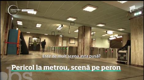 Peronul unei staţii de metrou din Capitală, ocupat de o scenă. Inspectorii ISU i-au amendat cu zeci de mii de lei
