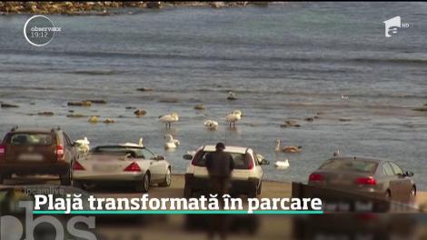 Plajele din Eforie s-au umplut, în acest weekend, de maşini
