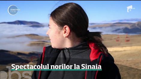 Fenomen meteo deosebit deasupra stațiunii Sinaia. Turiştii au filmat spectacolul naturii din vârful muntelui