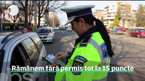 Legea nu va fi mai blândă pentru şoferi. Permisul va fi în continuare suspendat la acumularea a 15 puncte de penalizare