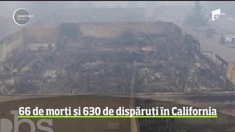 Tragedie în California! 66 de morți și 630 de dispăruți în incendii