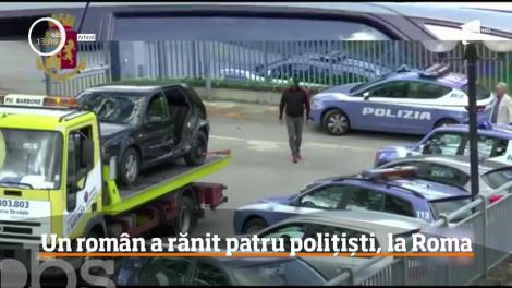 Un român a rănit patru polițiști, la Roma