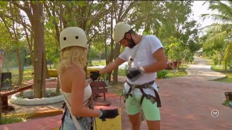 Nicoleta și Ionuț merg într-un parc de aventuri: "Nu pot să mă dau în așa ceva, îmi stric freza"