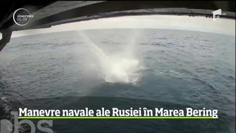 Ministerul rus al apărării a dat publicităţii imagini de la exerciţii ale marinei militare, în Marea Bering, care desparte Rusia de Alaska
