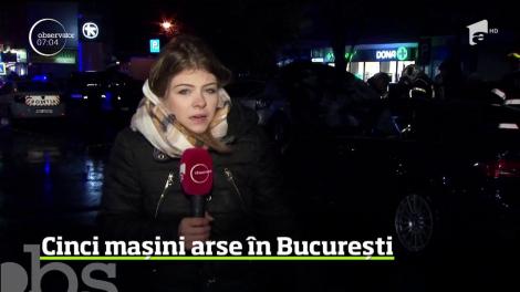 Cinci maşini au fost cuprinse de flăcări în Capitală