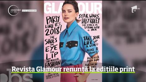 Revista Glamour a anuntat ca renunta la editiile print din Statele Unite si va ramane doar in formatul digital