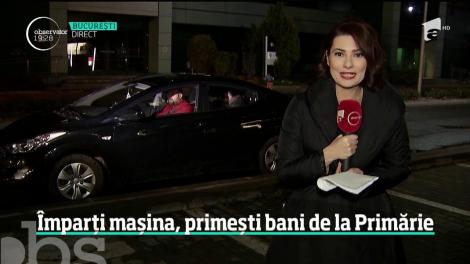La serviciu, pe banii primăriei. Autorităţile din Bucureşti au hotărât că cine împarte maşina cu alţii primeşte bani