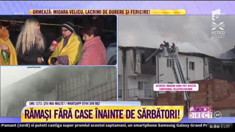 Trei blocuri din Chiajna au fost înghiţite de flăcări. Locatarii au rămas fără case înainte de sărbători