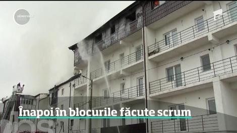 Zeci de familii au rămas fără locuinţe, după incendiul din Chiajna. N-au mai putut recupera nimic din apartamente