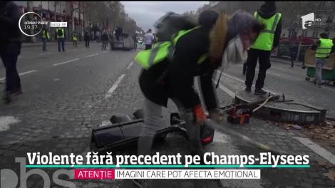 Violențe fără precedent pe cel mai cunoscut bulevard din Paris