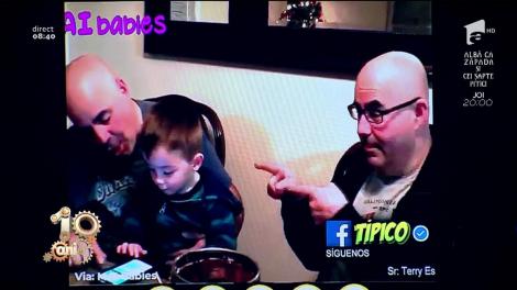 Râzi cu lacrimi! Un bebeluș, extrem de nelămurit. Nu știe care este tatăl lui - VIDEO