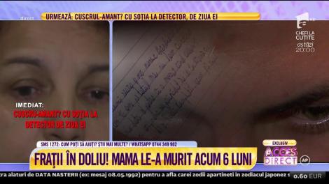 A rămas orfan, după ce ambii părinţi i-au murit iar acum are grijă şi de frăţiorul lui mai mic. Ionuț: „Mama, îmi lipsești!"
