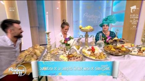 Laura Nicolau, jupâneasa de la Jariștea, întinde masă mare, de sărbătoare, în platoul "Prietenilor de la 11"