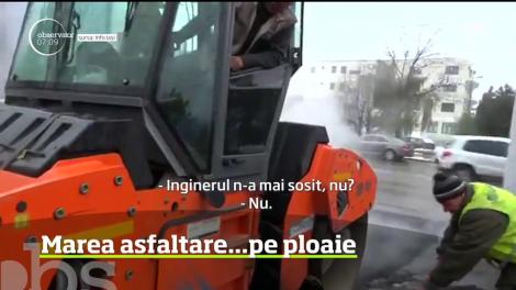 „Și ce are dacă plouă? Asfaltăm!”. Imagini revoltătoare, surprinse în buricul Iașului - VIDEO