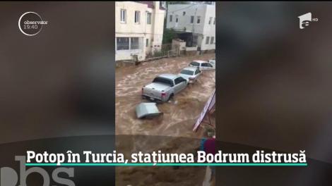 Imagini apocaliptice! Potop în Turcia! Stațiunea Bodrum a fost distrusă: mașini și case, înghițite de ape