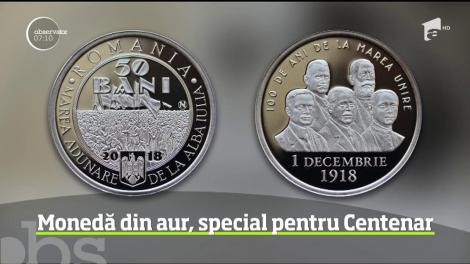 BNR a pus în circulaţie o monedă din aur, special pentru Centenar