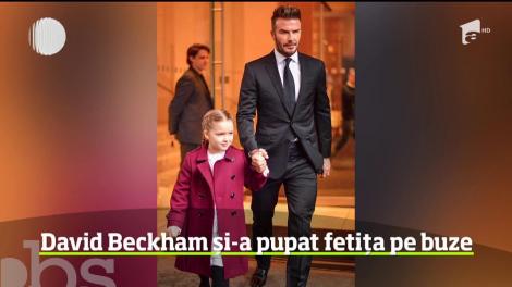 David Beckham, criticat pentru că şi-a sărutat fetiţa pe buze